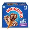 Drumstick Lil Drums and Chocolate with Chocolatey Swirls Sundae Cones, vanilla, 12 Count
