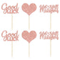 Gyufise Cupcake Toppers, 36Pcs Rose Gold Glitter Heart Picks, Paper Decorations for Retirement and Going Away Parties, Small Size