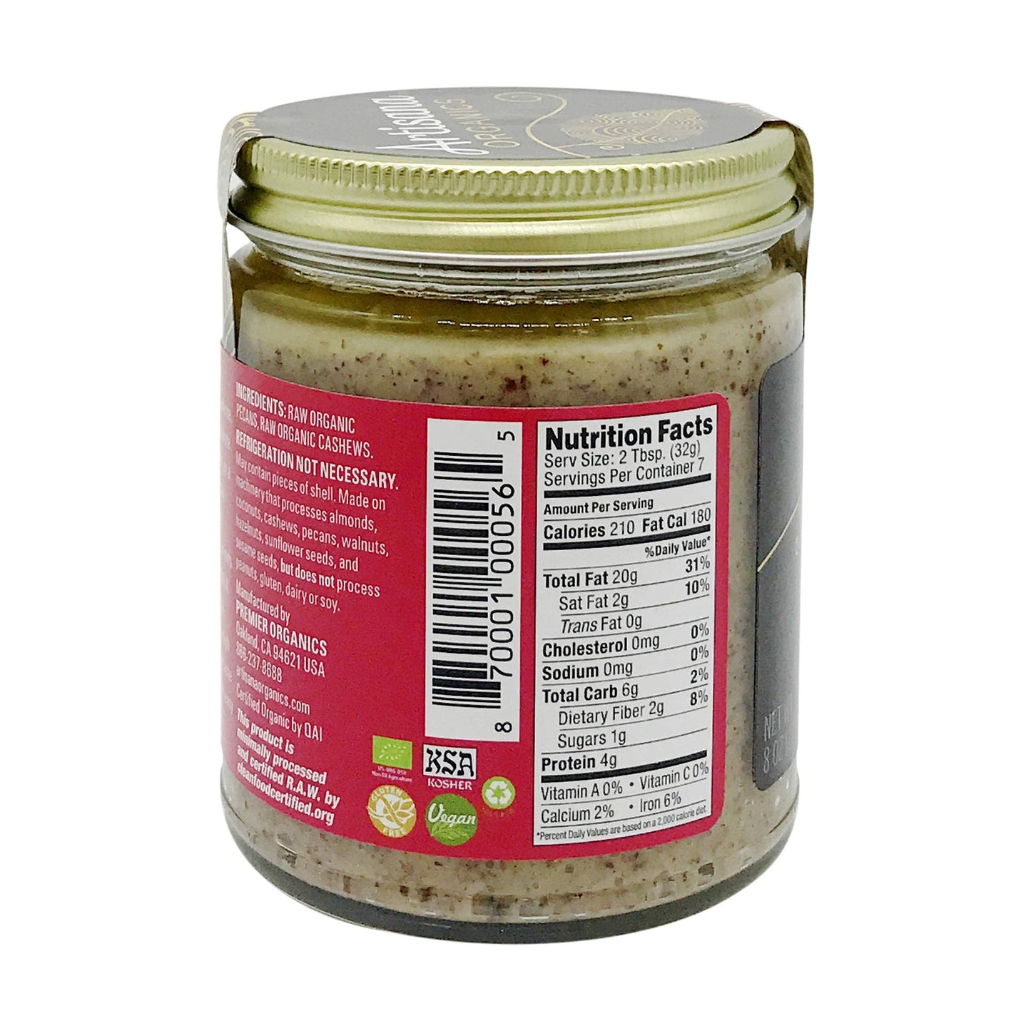 Artisana, Organic Raw Pecan Butter, 8 Ounce