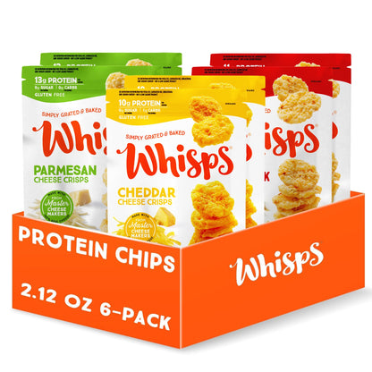 Whisps Cheese Crisps Variety Pack | Protein Chips | Healthy Snacks | Protein Snacks, Gluten Free, High Protein, Low Carb Keto Fo