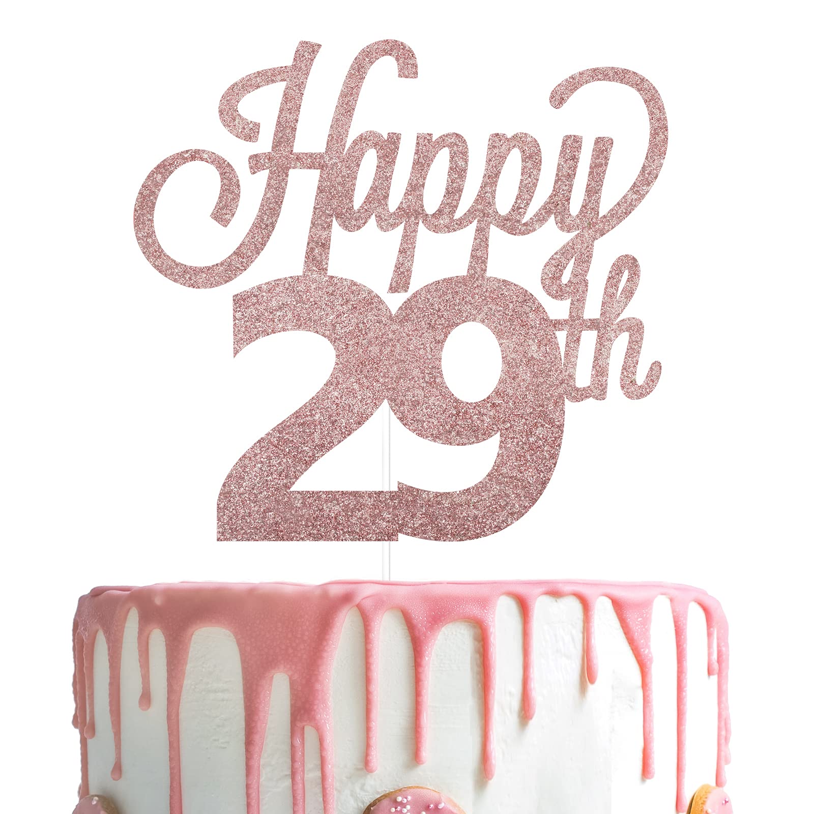 Lingteer Happy 29Th Birthday Cake Topper - Cheers To 29Th Birthday 29 Years Old Birthday Party Cake Decorations Sign.