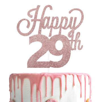 Lingteer Happy 29Th Birthday Cake Topper - Cheers To 29Th Birthday 29 Years Old Birthday Party Cake Decorations Sign.