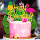 Laventy Glitter Flamingo Cake Toppers Flamingo Happy Birthday Cake Decoration Tropical Hawaiian Luau Themed Party Supplies