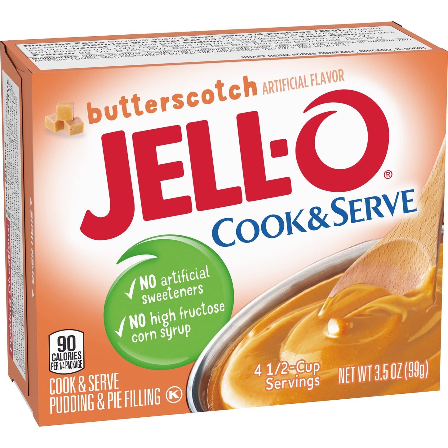 Jell-O, Cook & Serve, Pudding & Pie Filling, Butterscotch, 3.5Oz Box (Pack Of 4)