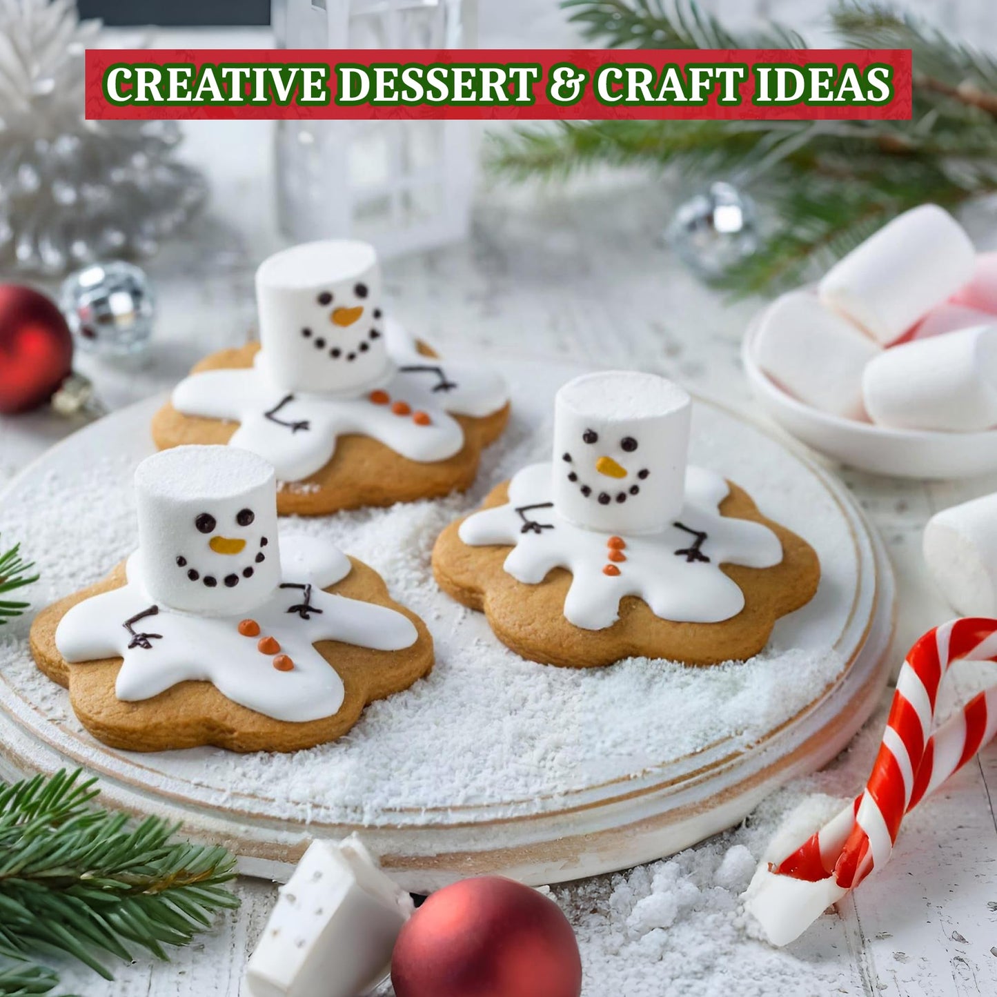 4Es Novelty 16 Pcs Snowman Marshmallow In Gift Bag Individually Wrapped - Large Christmas Marshmallows For Hot Chocolate Toppers, Snowman Marshmallow   Topping   For Hot Cocoa, 4.2Oz