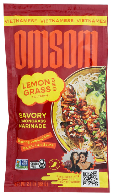 Omsom - Marinated Savory Lemongrass Barbecue - Case Of 8-2.4 Fluid Ounces