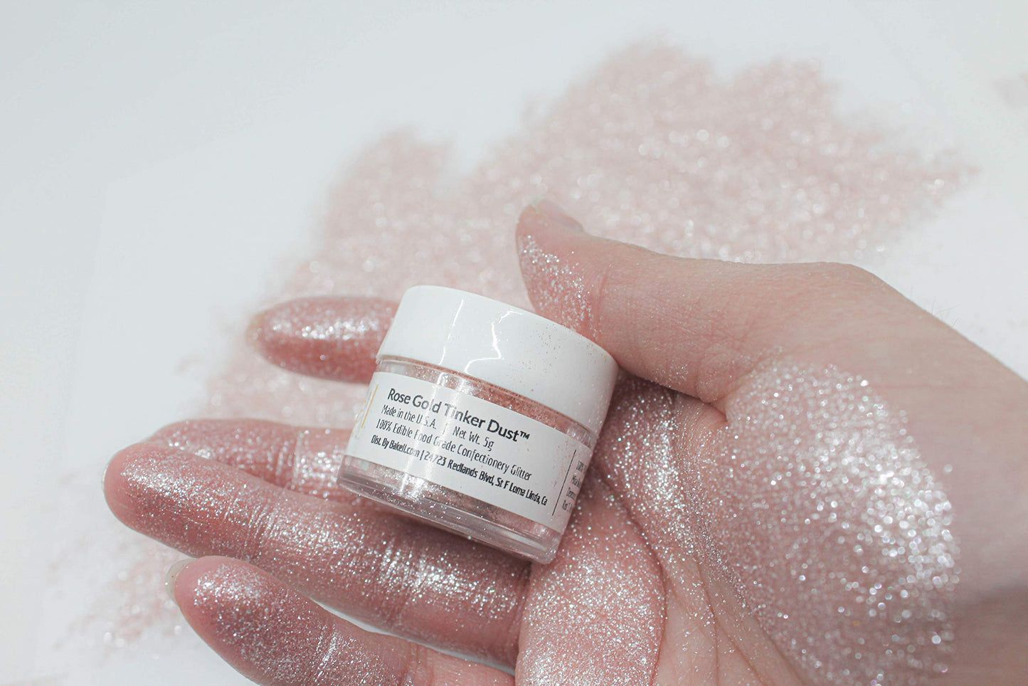 Bakell Rose Gold Tinker Dust Edible Glitter for Food, Desserts, Beverages - 5g Jar
