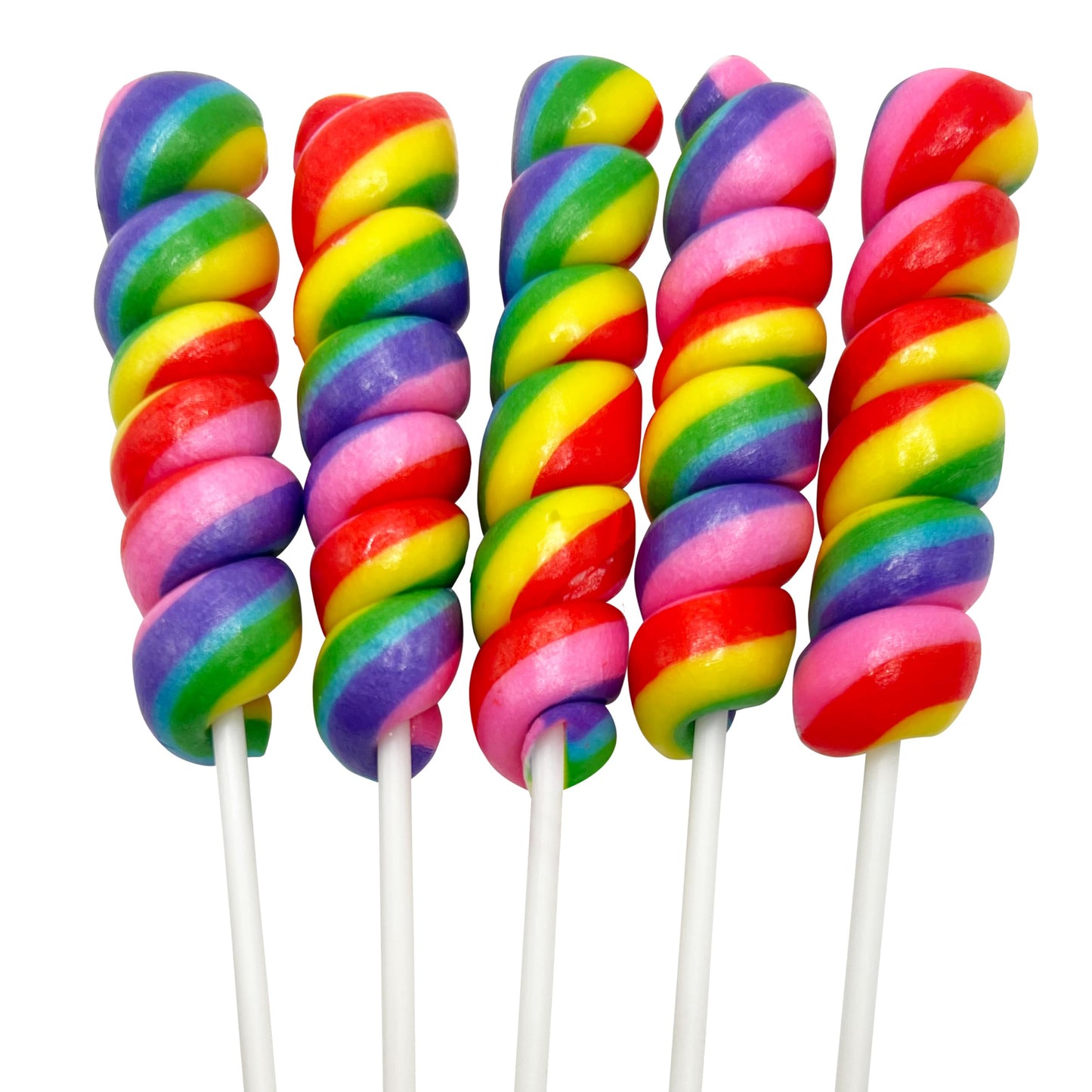Rainbow Twisty Lollipops - 24 Unicorn Suckers Individually Wrapped Bulk - Great For Candy Buffet - Baby Shower - Birthday Party