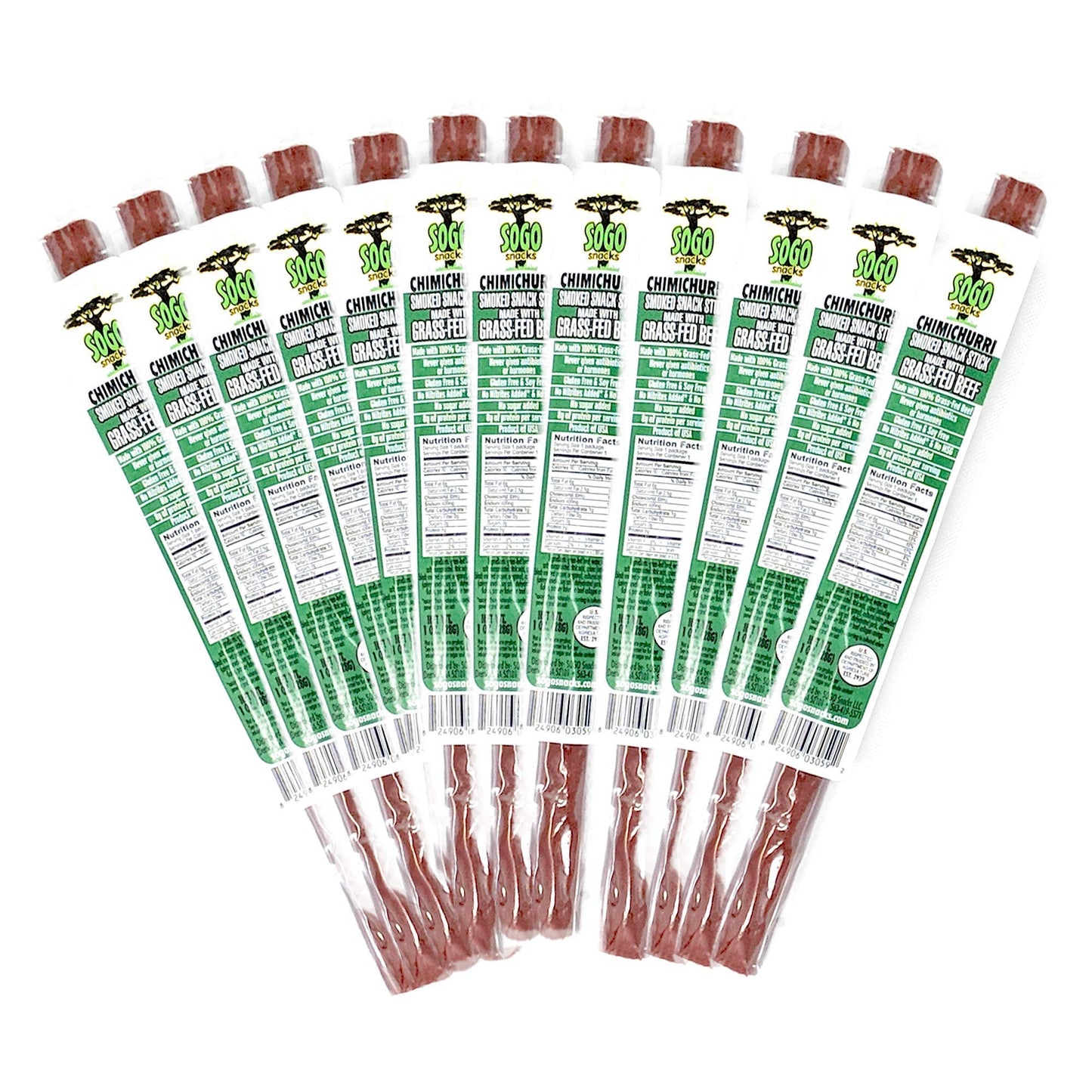 Sogo Snacks Chimichurri Beef Sticks, Low Carb, Gluten-Free, 1 Ounce (Pack of 12)