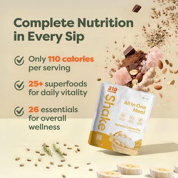 310 Nutrition All-in-One Plant-Based Meal Replacement Shake - High-Fiber Protein with Probiotics, Digestive Enzymes & Adaptogens
