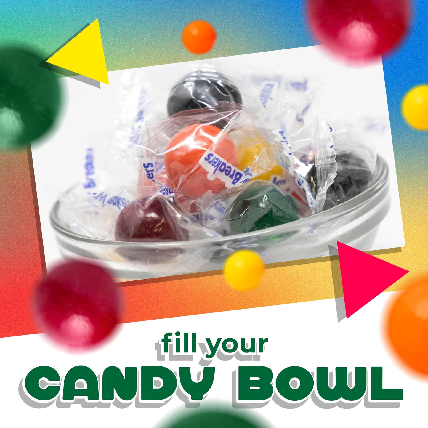 Jawbreakers Hard Candy | 2 Pound Bag - Approx. 150 Count | Individually Wrapped Halloween Candy | Assorted Fruit Flavored Retro