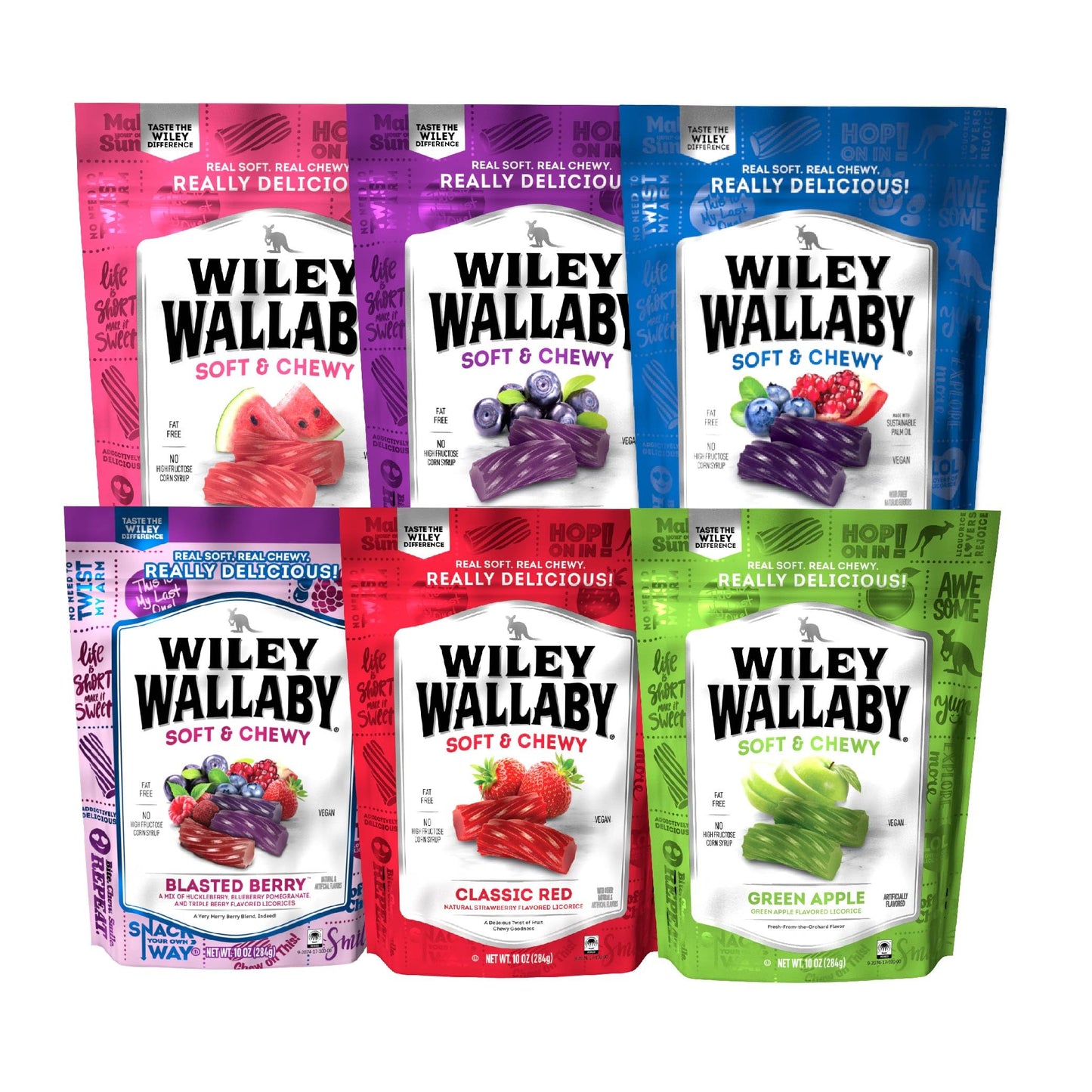 Wiley Wallaby Licorice 10 Ounce Classic Gourmet Soft & Chewy Australian Licorice Candy Twists, 6 Pack