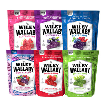 Wiley Wallaby Licorice 10 Ounce Classic Gourmet Soft & Chewy Australian Licorice Candy Twists, 6 Pack
