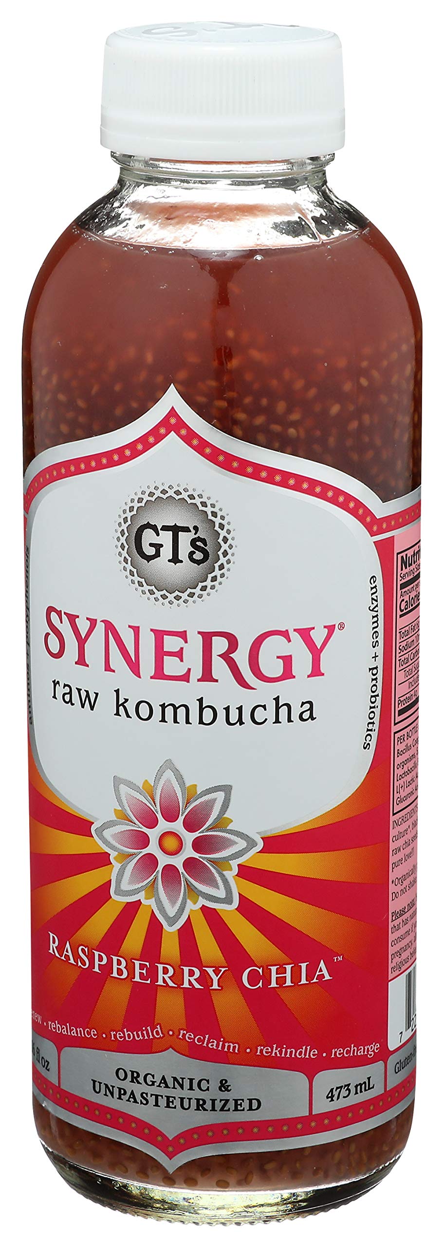 Gt'S Kombucha, Raspberry Chia 16 Fl Oz