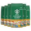 Starbucks Ground Coffee Blonde Roast Decaf Veranda Blend, 12 oz (Pack of 6), 100% Arabica, Brown