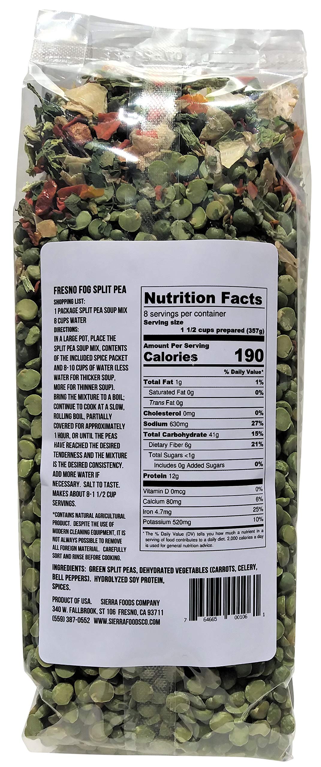 Sierra Soups Healthy, Hearty, All Natural And Gluten Free Soups - 3 Pack Assortment: Fresno Fog Split Pea, French Style 5 Bean &