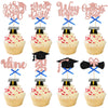 Gyufise Graduation Cupcake Toppers - 2024 Class of 2024 & Congrats Grad Picks - Rose Gold