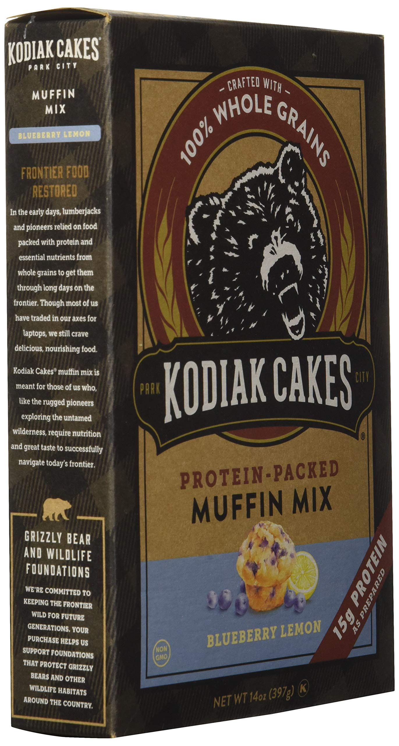 Kodiak Cakes, MUFN Mix, BLUBRY LEM, PROTN, Pack of 6, Size 14 OZ - No Artificial Ingredients