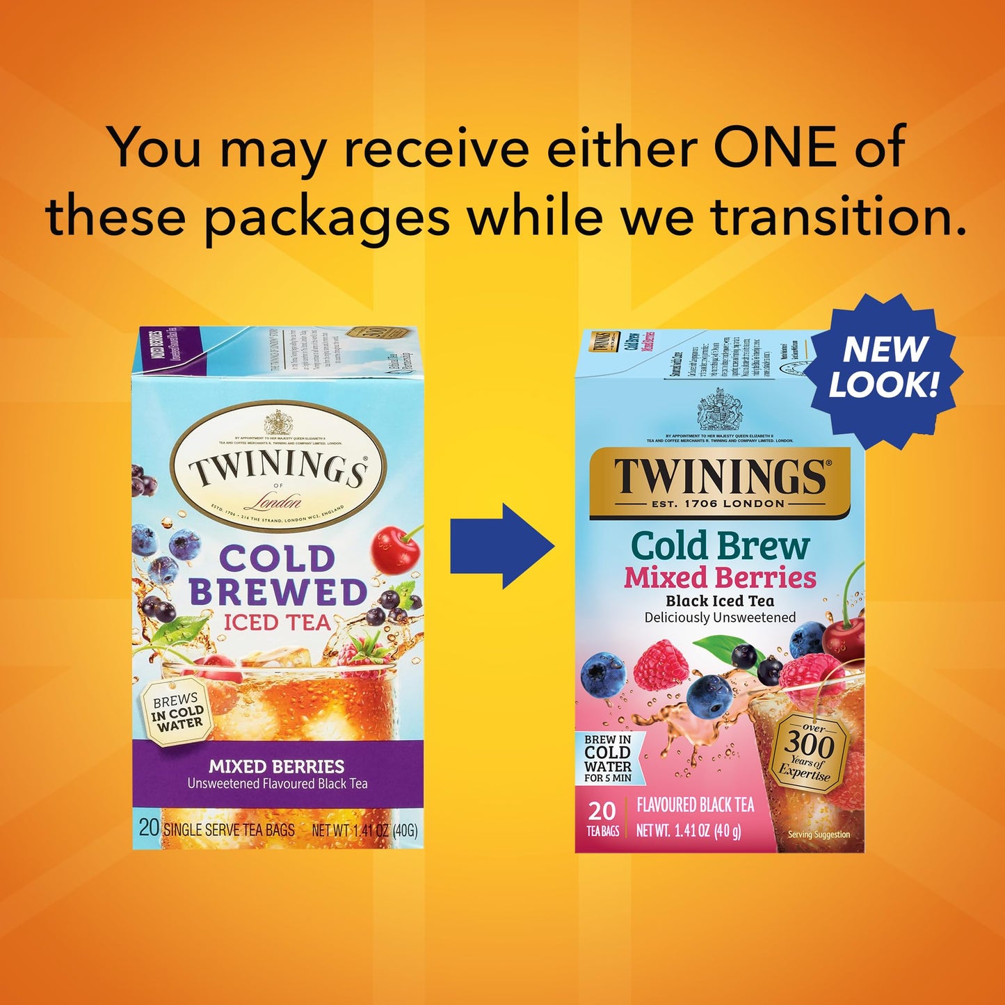 Twinings Mixed Berries Cold Brew Iced Tea Bags, 20 Count (Pack Of 1), Unsweetened Flavoured Black Tea, Caffeinated, 20 Teabags