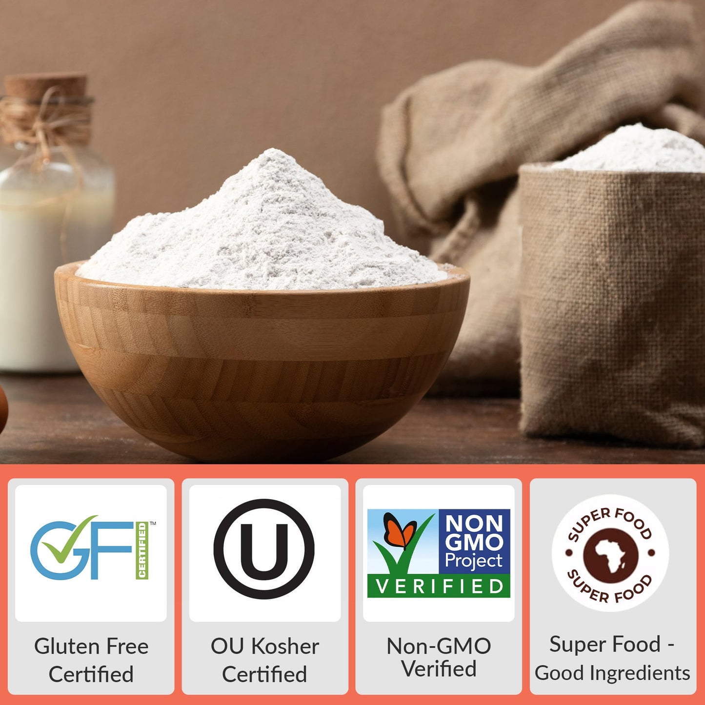 Iya Foods Tapioca Starch Flour - All Purpose Flour, Grain-Free, Non-Gmo & Kosher Verified - Multi Purpose Substitute; Made From