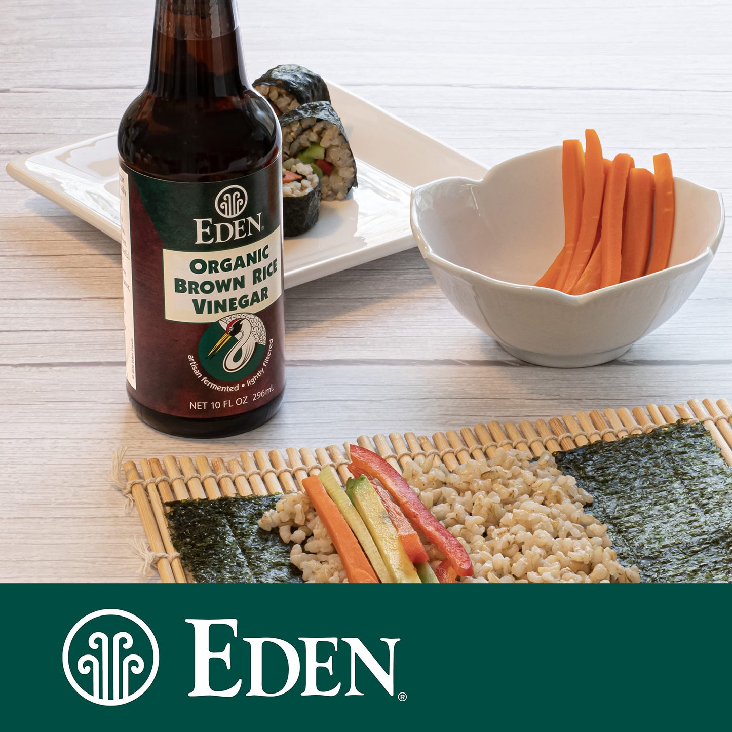 Eden Organic Brown Rice Vinegar, 10 Fl Oz Amber Glass, Imported