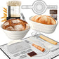 BICRET Sourdough Starter Kit – Complete Baking Supplies, 2 Silicone Proofing Baskets, Baking Mat, White, Model FJ-3-4C
