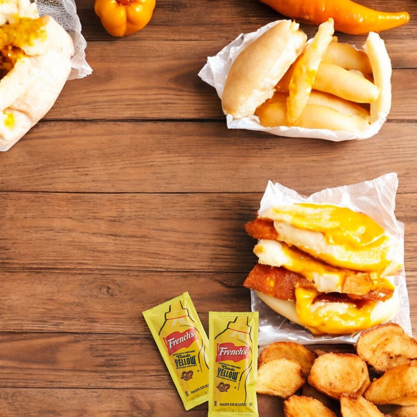 French'S Classic Yellow Mustard 7 Gr Portion Packet, Single Serve, 50 Pcs.