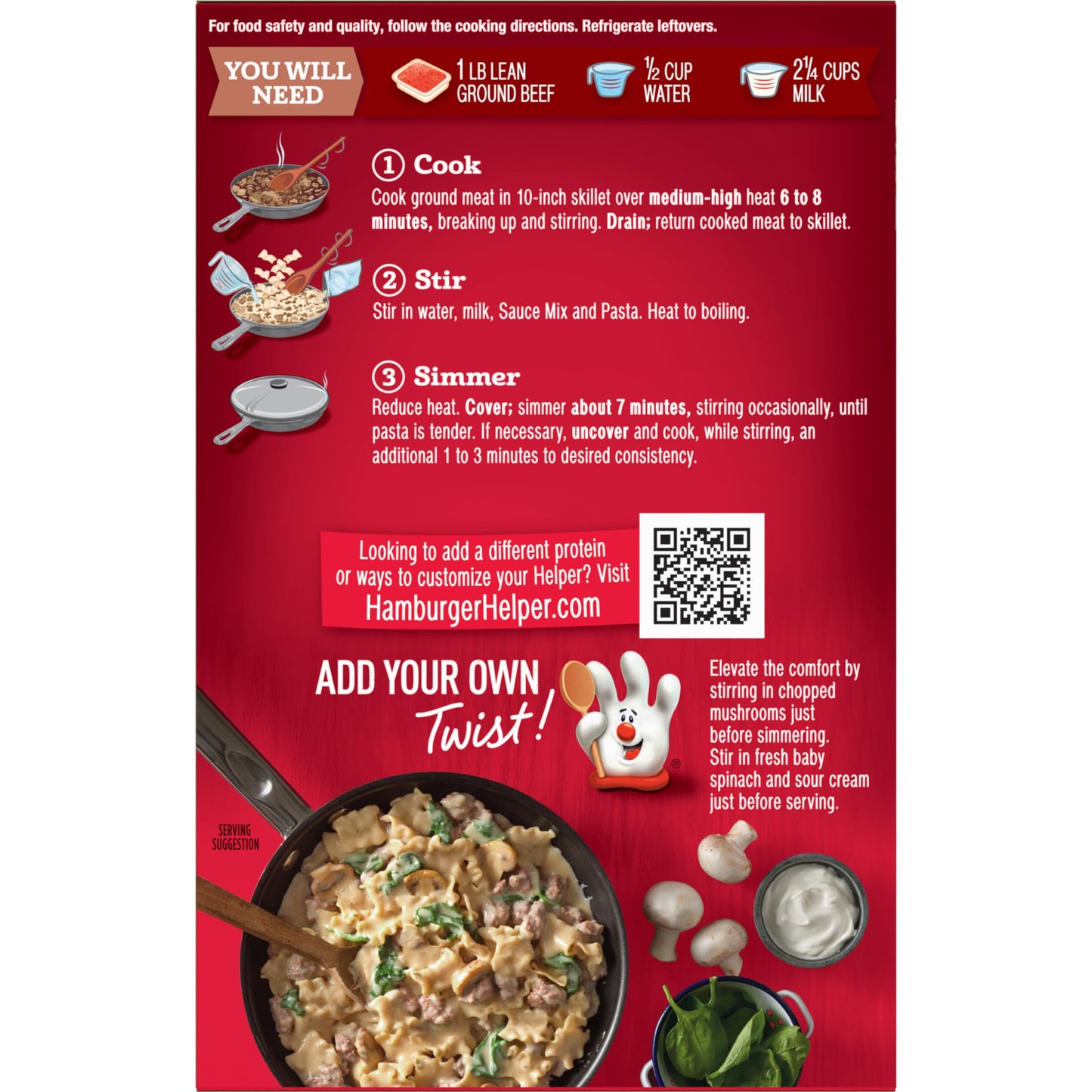 Hamburger Helper Deluxe Beef Stroganoff, 5.5 Ounces, 12 Per Case