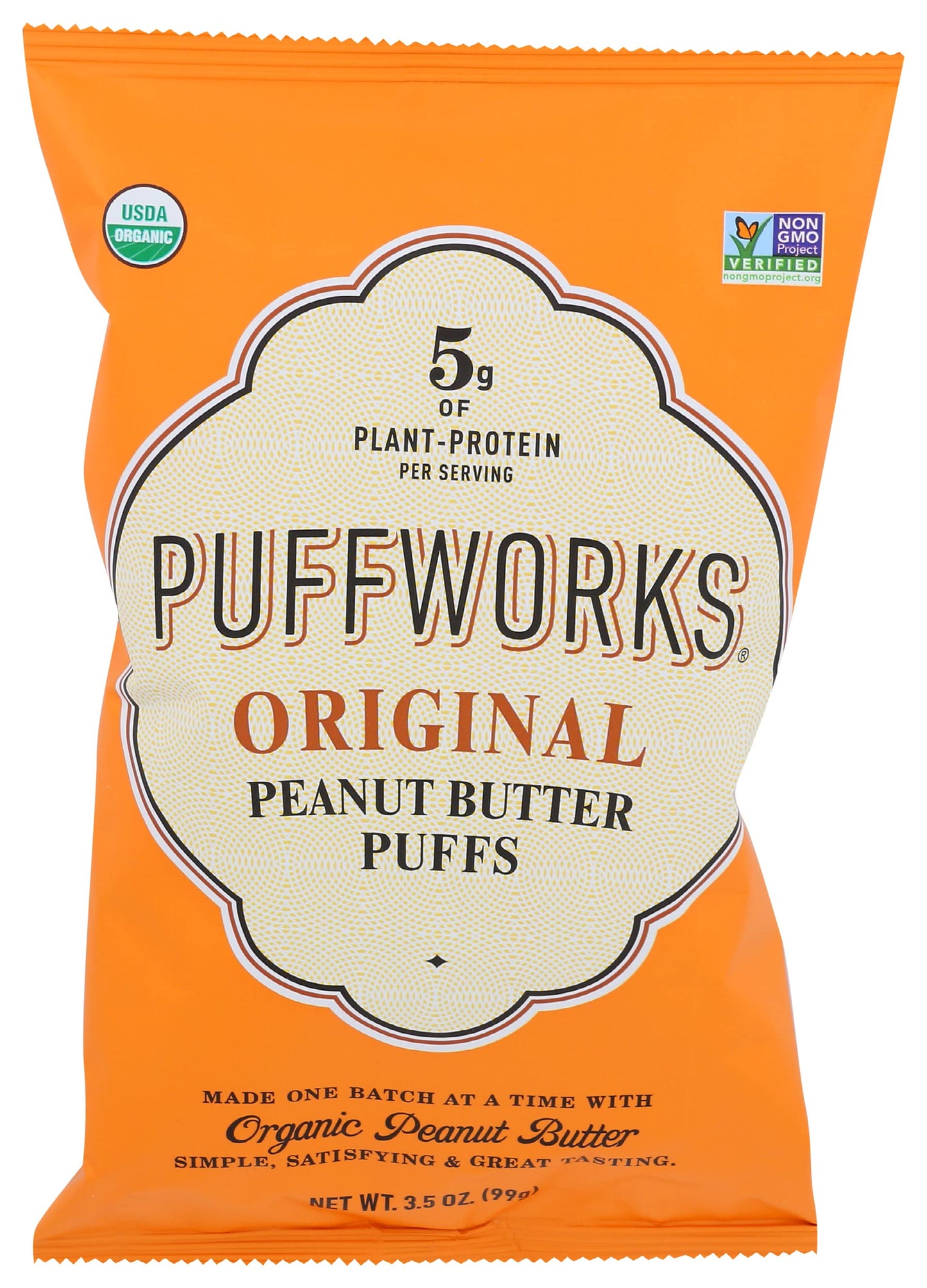 Puffworks Organic Original Peanut Butter Puffs 3.5 Oz