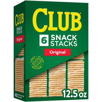 Club Snack Stacks Crackers, Lunch Snacks, Original, 12.5oz Box (6 Stacks)