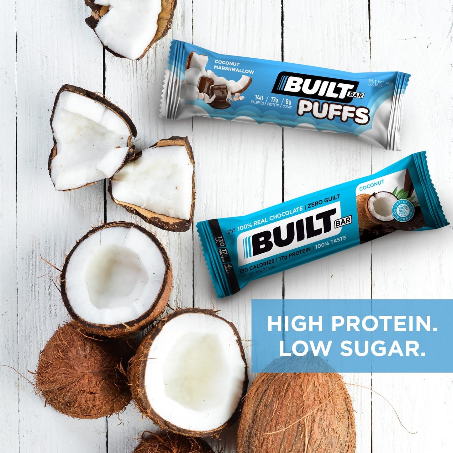 Built Bar High Protein Energy Bars Variety Pack - 12 Gluten-Free Flavors, Low Carb, Low Calorie, Low Sugar, Healthy Snack
