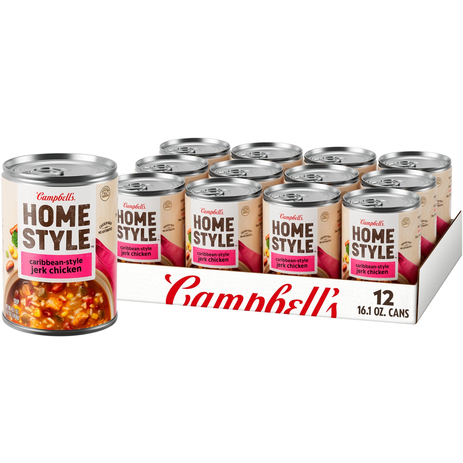 Campbell s Homestyle Caribbean-Style Jerk Chicken Soup, 16.1 OZ Can (Pack of 12)