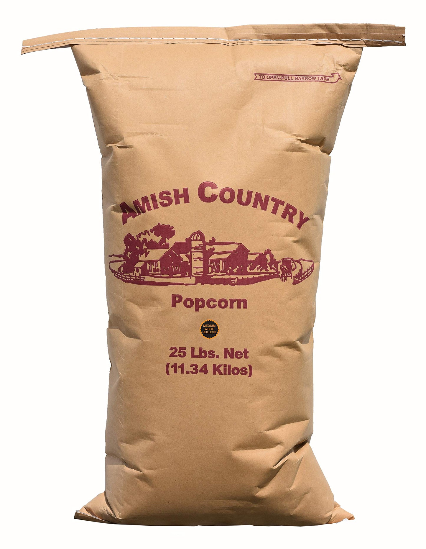 Amish Country Popcorn | 25 Lb Bag | Medium White Popcorn Kernels | Old Fashioned, Non-Gmo And Gluten Free (Medium White - 25 Lb
