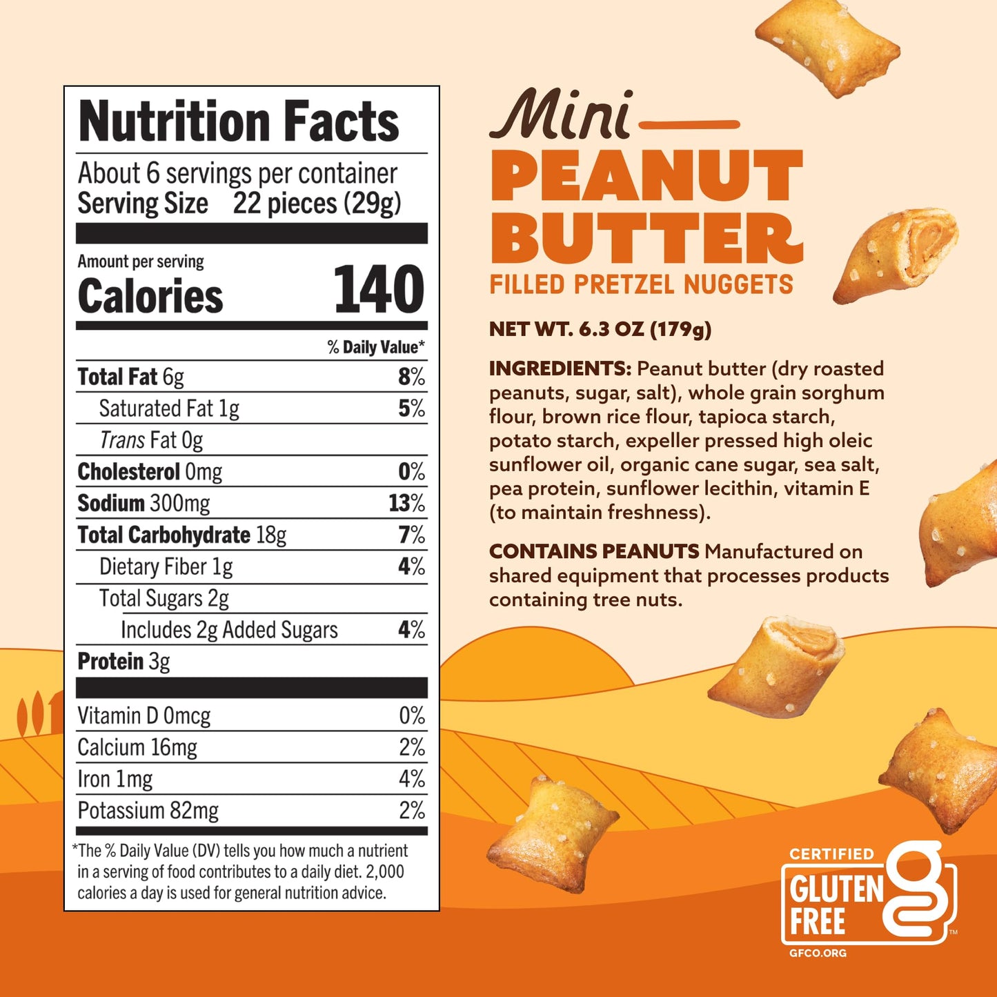 Quinn Mini Peanut Butter Filled Pretzel Nuggets - Gluten Free Mini Peanut Butter Filled Pretzels, Pb Pretzel Nugget Bites, Protein Snacks, Fun & Poppable - 6.3 Oz (Pack Of 1)