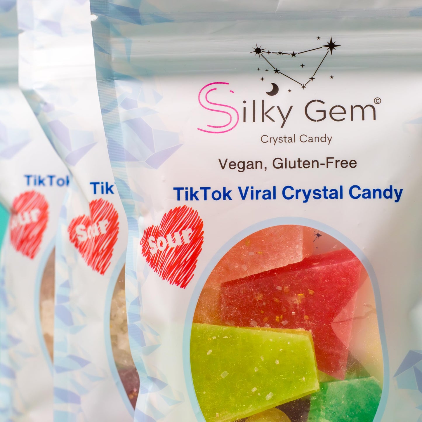 Silky Gem Sour Bites - Mini Crystal Candy with Pixie Sour Sparkle - Crunchy Outside  Soft Inside - Tangy & Sweet Treat - Vegan  Gluten-Free  Nut-Free - 6 oz Bag
