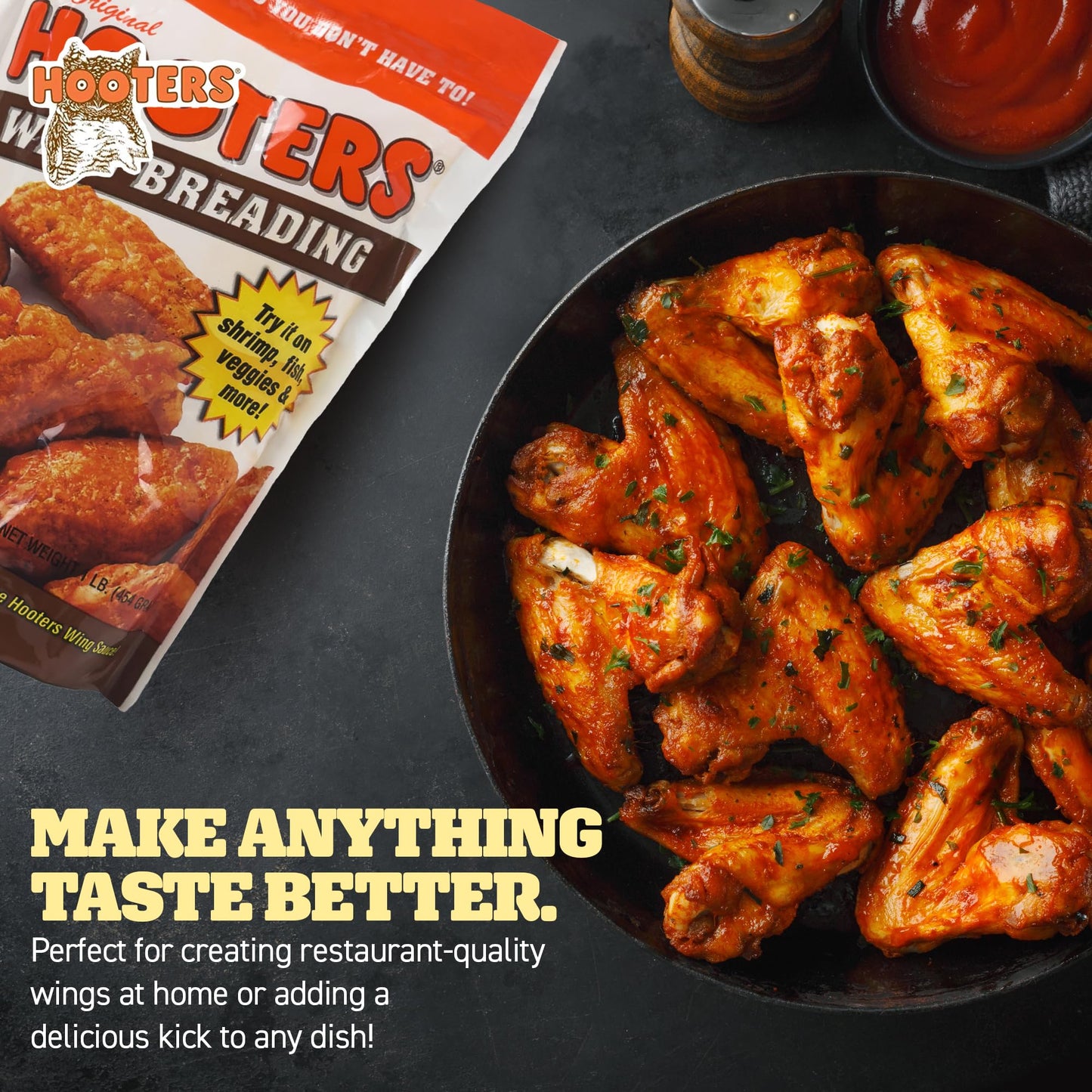The Original Hooters Wing Breading - Versatile Crispy & Crunchy Coating - Nutrient-Enriched Mix - Ideal For Chicken, Fish, & Veg