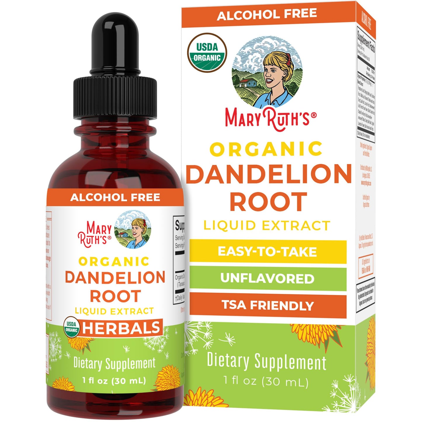 MaryRuth Organics Organic Dandelion Root Extract | Liquid Herbal Supplement | 1 Fl Oz | Vegan, Gluten Free, Non-GMO