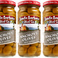 SANTA BARBARA OLIVE CO Pitted Green Olives Anchovy Stuffed Pack of 3, 5oz Each, Perfect for Charcuterie, Salads, Pizza, Pasta
