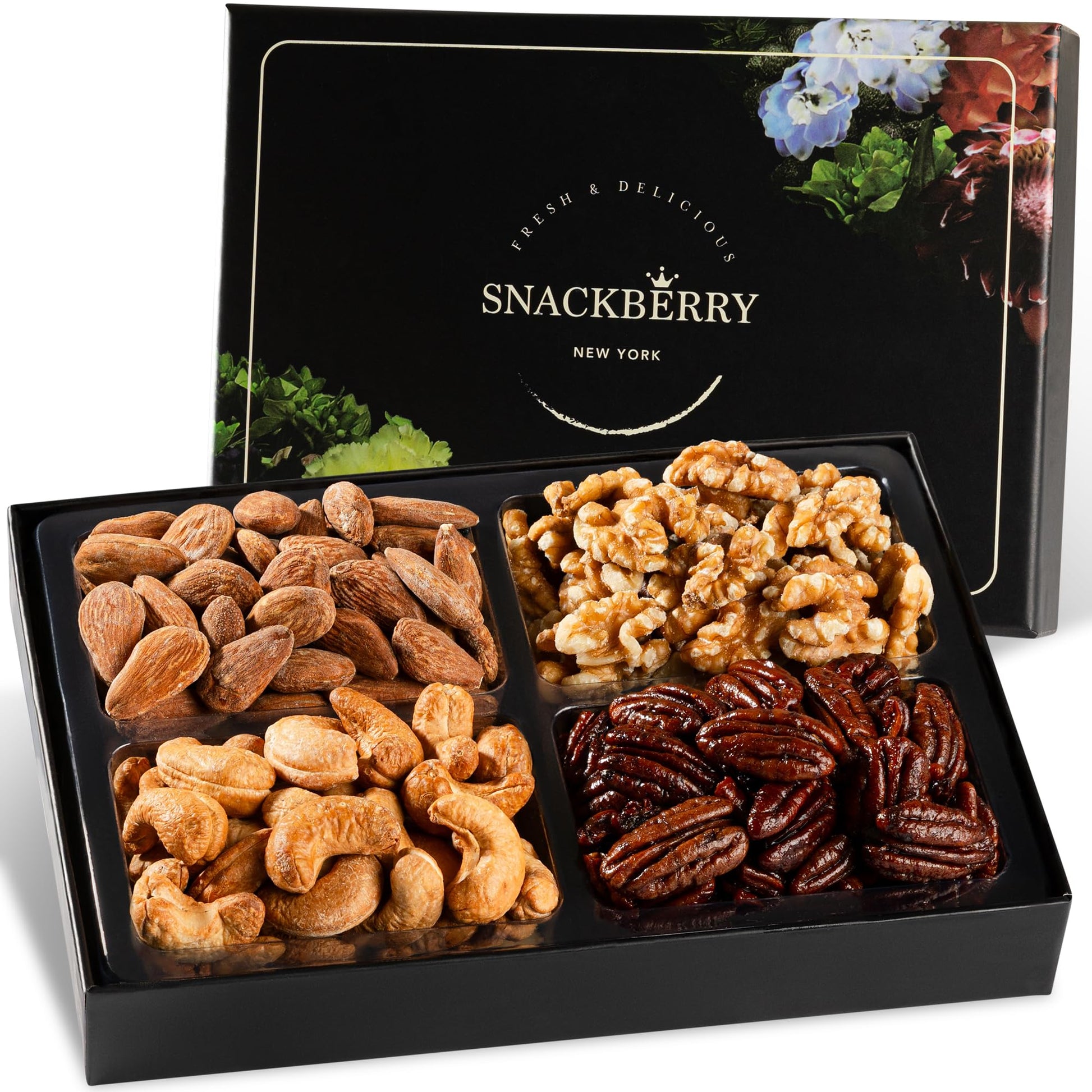 Variety Nuts Gift Basket, Nut Platter, Easter Basket, Gift Box For Birthday. Anniversary, Get Well Gift, For Him, Her And Family, Snackberry (6 Pack)