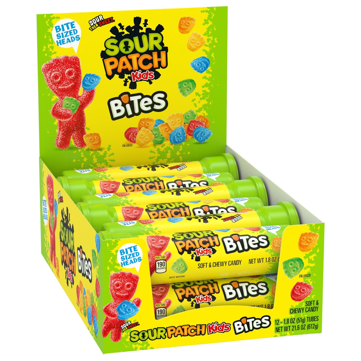 SOUR PATCH KIDS Bites Soft & Chewy Candy  12-1.8 oz Tubes