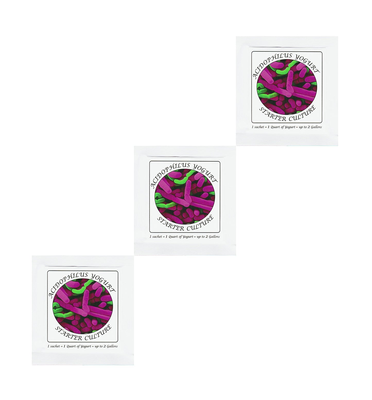 Yogurt Starter Cultures - Pack of 3 Freeze-dried Culture Sachets for Acidophilus Yogurt