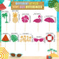 Epakh Summer Beach Cupcake Toppers, 100 Pcs Hawaiian Theme Cake Picks, Paper/Bamboo, 20.5 x 14.5 x 3.5 cm, Vibrant Summer