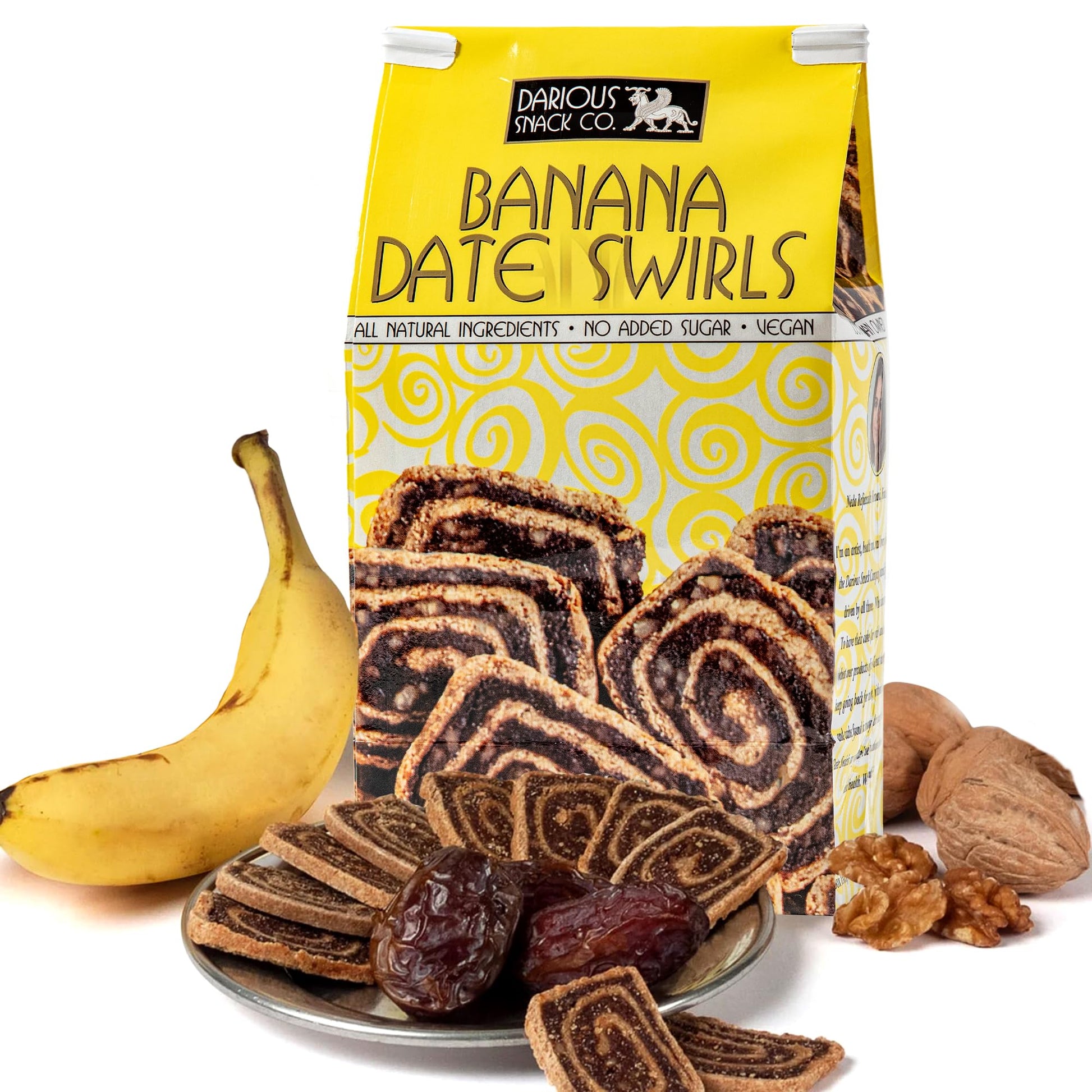 Darious Date Cookie VEGAN PALEO Banana Date Swirls, All Natural Ingredients, 6 oz Bag