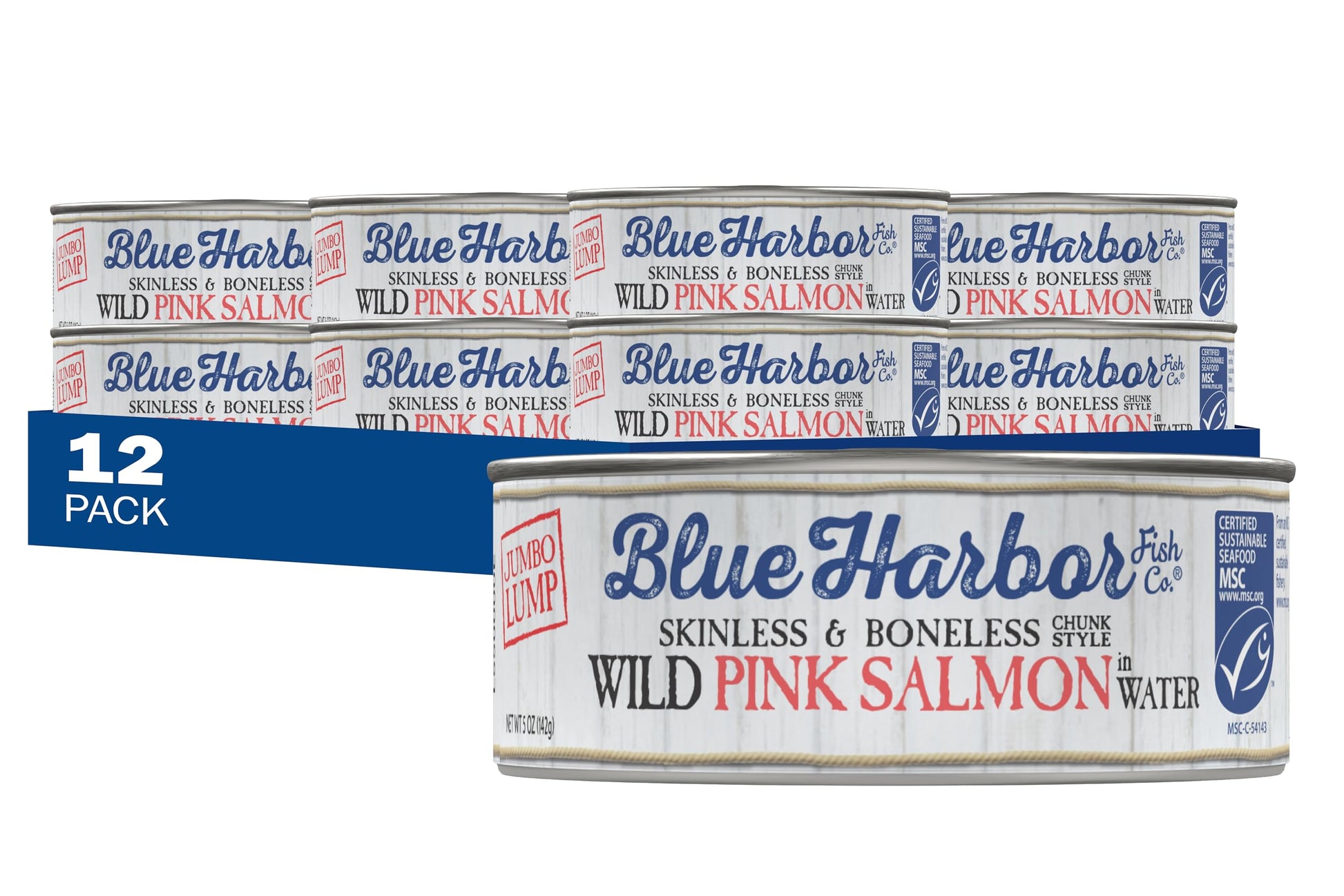 Blue Harbor Fish Co. Wild Pink Salmon in Water with Sea Salt - 5 oz Can (Pack of 12)