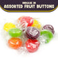 Assorted Fruit Buttons Hard Candy - 2 Pounds Approx 160 Pieces Assorted Candy - Holiday Candy Old Fashioned