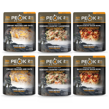 Peak Refuel Mendes Signature Variety 6-Pack | Premium Freeze-Dried Variety Meals | Hunting, Survival, Camping, Backpacking Food 