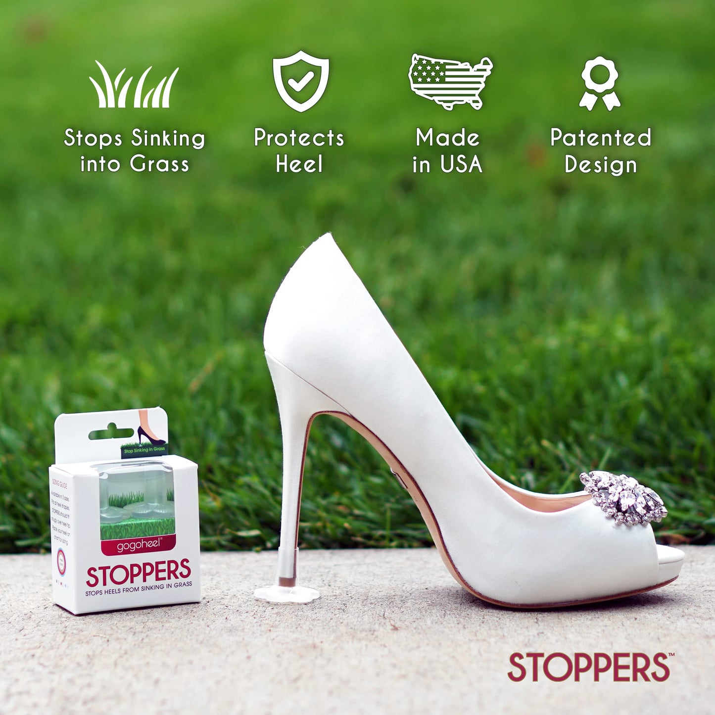Gogoheel Stoppers Heel Protectors - Stops Sinking Into Grass (Small)