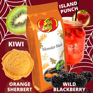 Jelly Belly Shareable Candy Bags, Fall And Halloween Colored Jelly Beans Dish Fillers, Fruit Flavored Bite Size Chewy Candies, 7