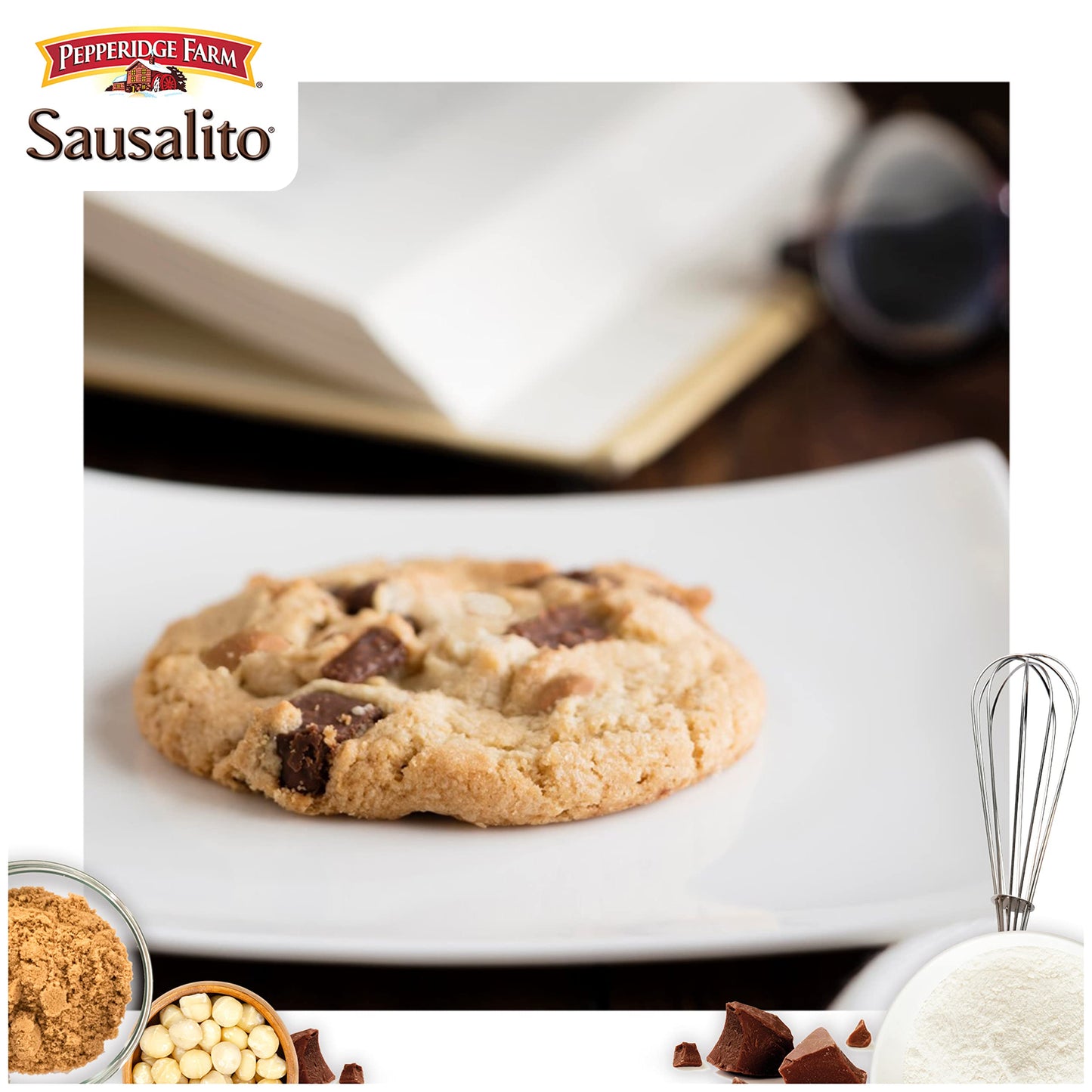 Pepperidge Farm Sausalito Crispy Milk Chocolate Macadamia Nut Cookies, 7.2 Oz Bag (8 Cookies)