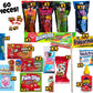 Chamoy Pickle Kit Monster 60 Piece Candy Gift Box Variety Pack From Tiktok-Cotton Candy Pop Rocks, Fruit Roll-Ups, Lucas Gusano,
